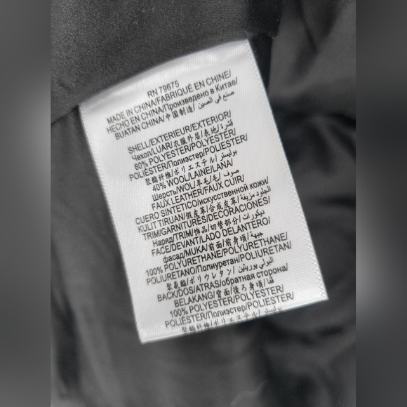 BCBGMAXAZRIA Black White Wool Blend Houndstooth Double Breasted Coat M New - Picture 3 of 7